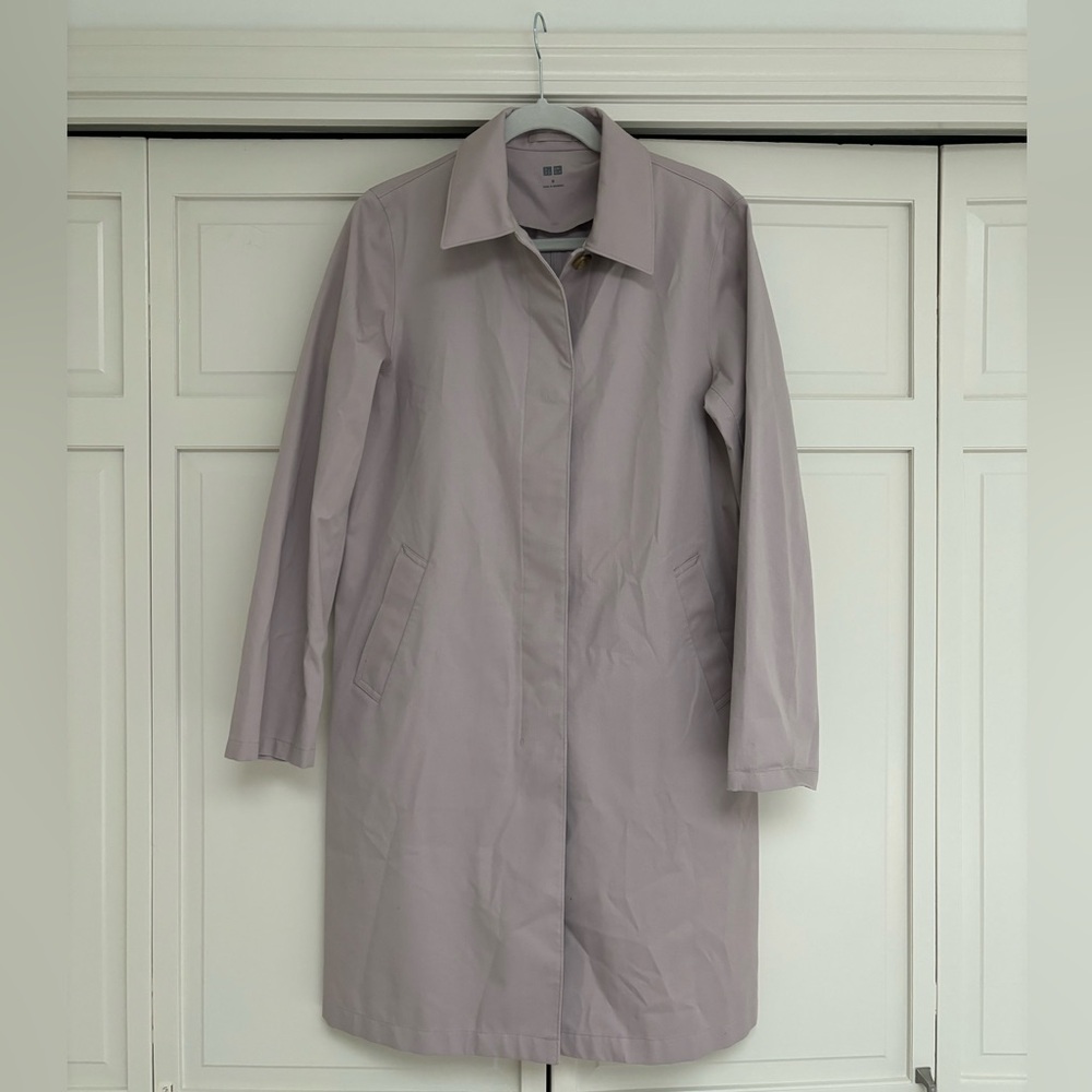 Uniqlo Knee-Length Trench - in Light Mauve